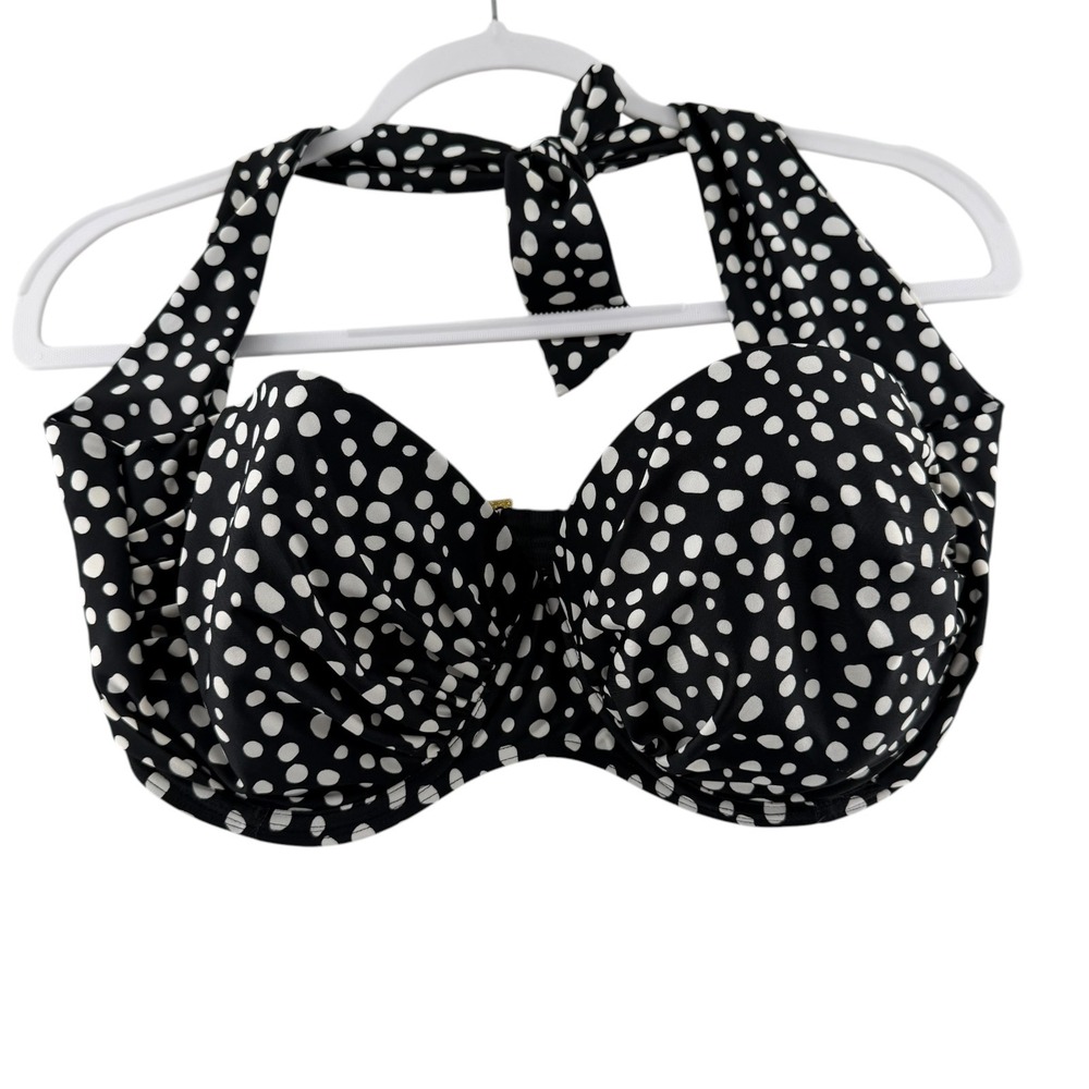 Smart &‎ Sexy Polka Dot Halter Bikini Swim Top Women Plus Size 40D Underwire